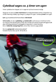 Job cykelbud | Fruehøjgaard