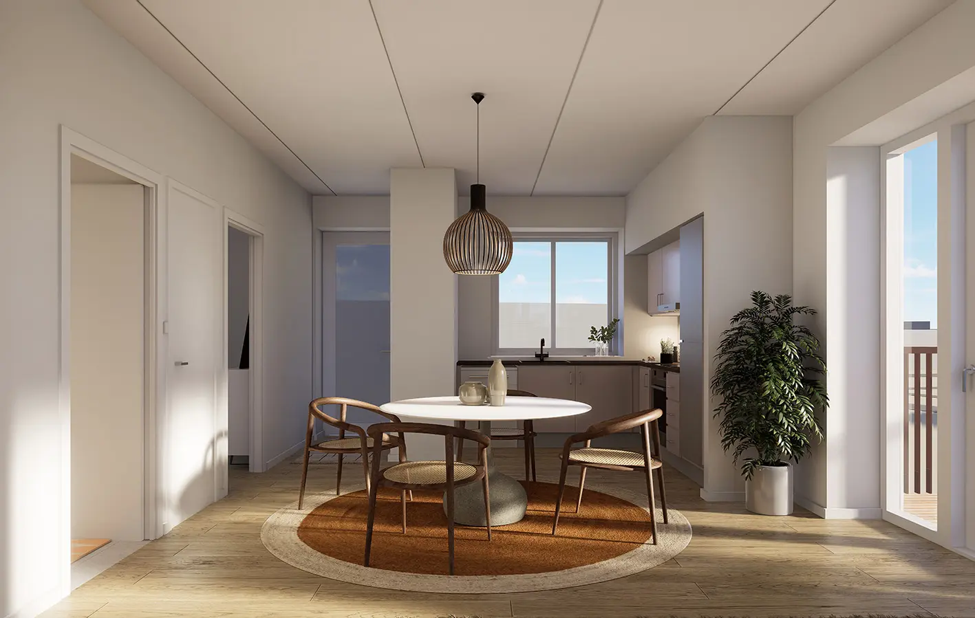 stue med bord og stole