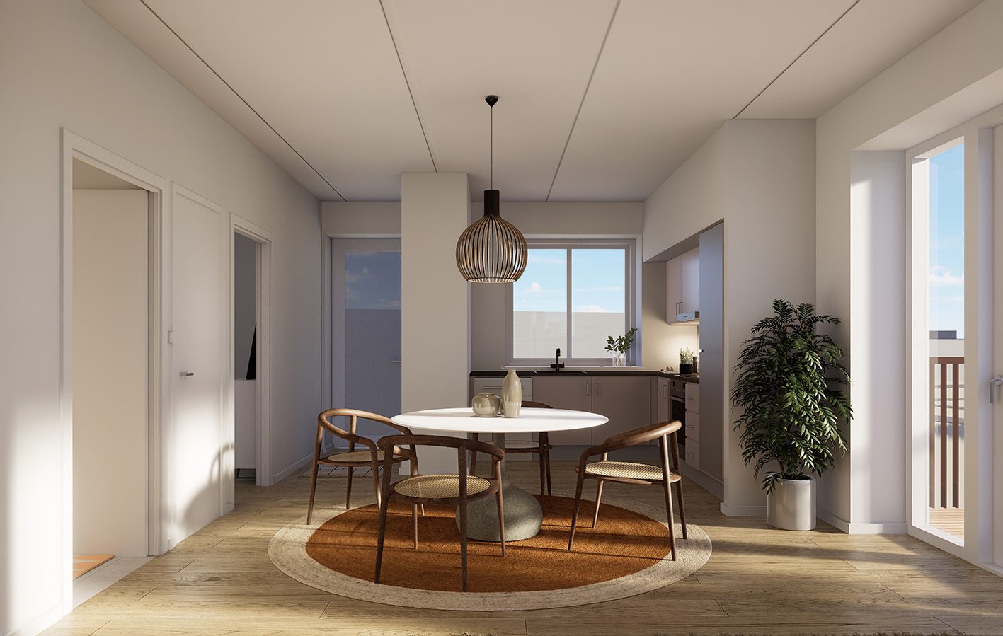 stue med bord og stole